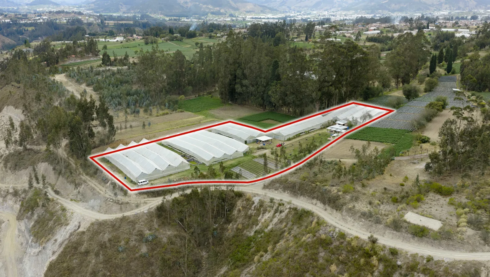 Terreno con invernaderos y casa de campo en venta – Sector Medio Mundo, Riobamba