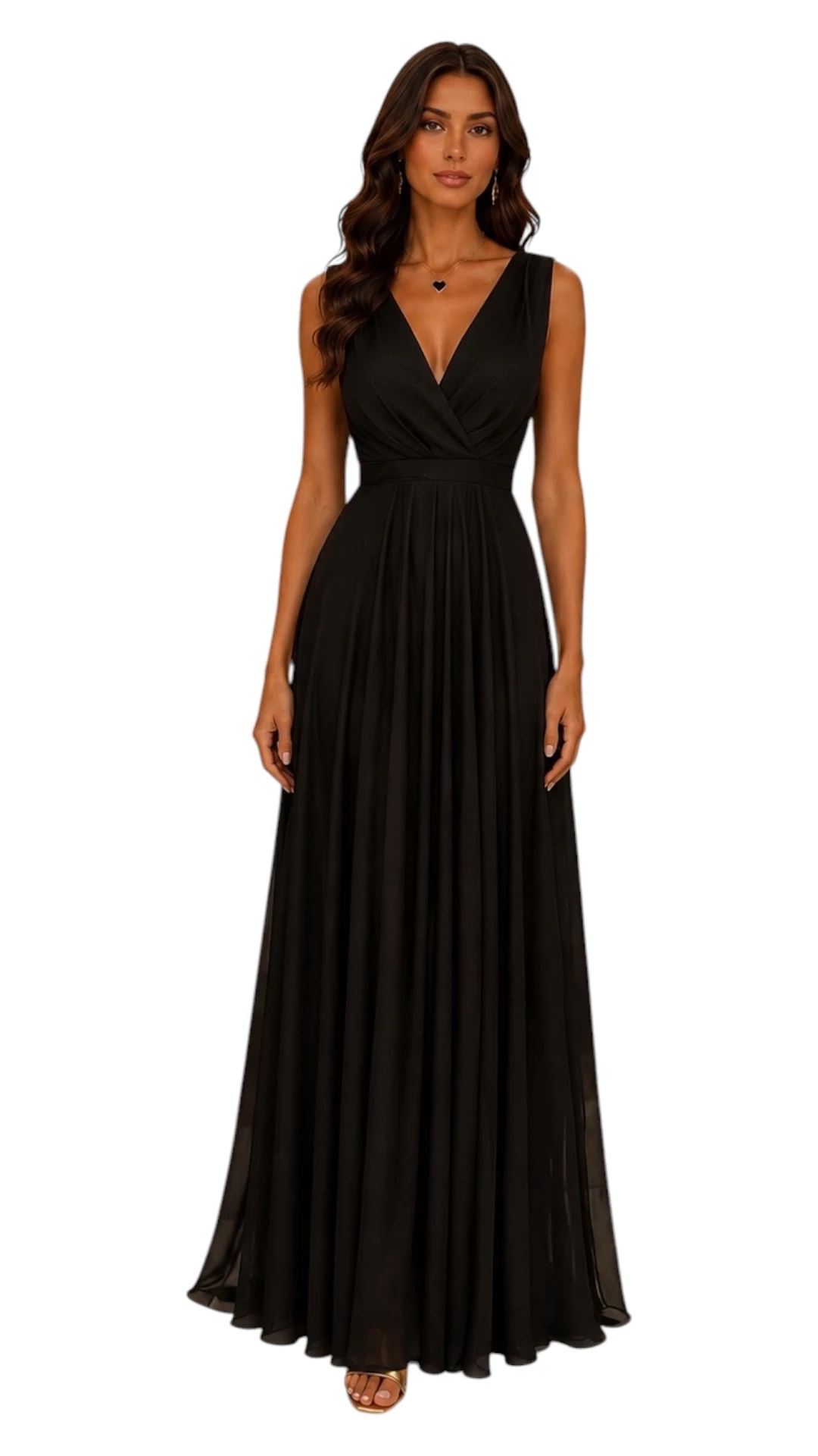 VESTIDO NEGRO CON BRILLOS