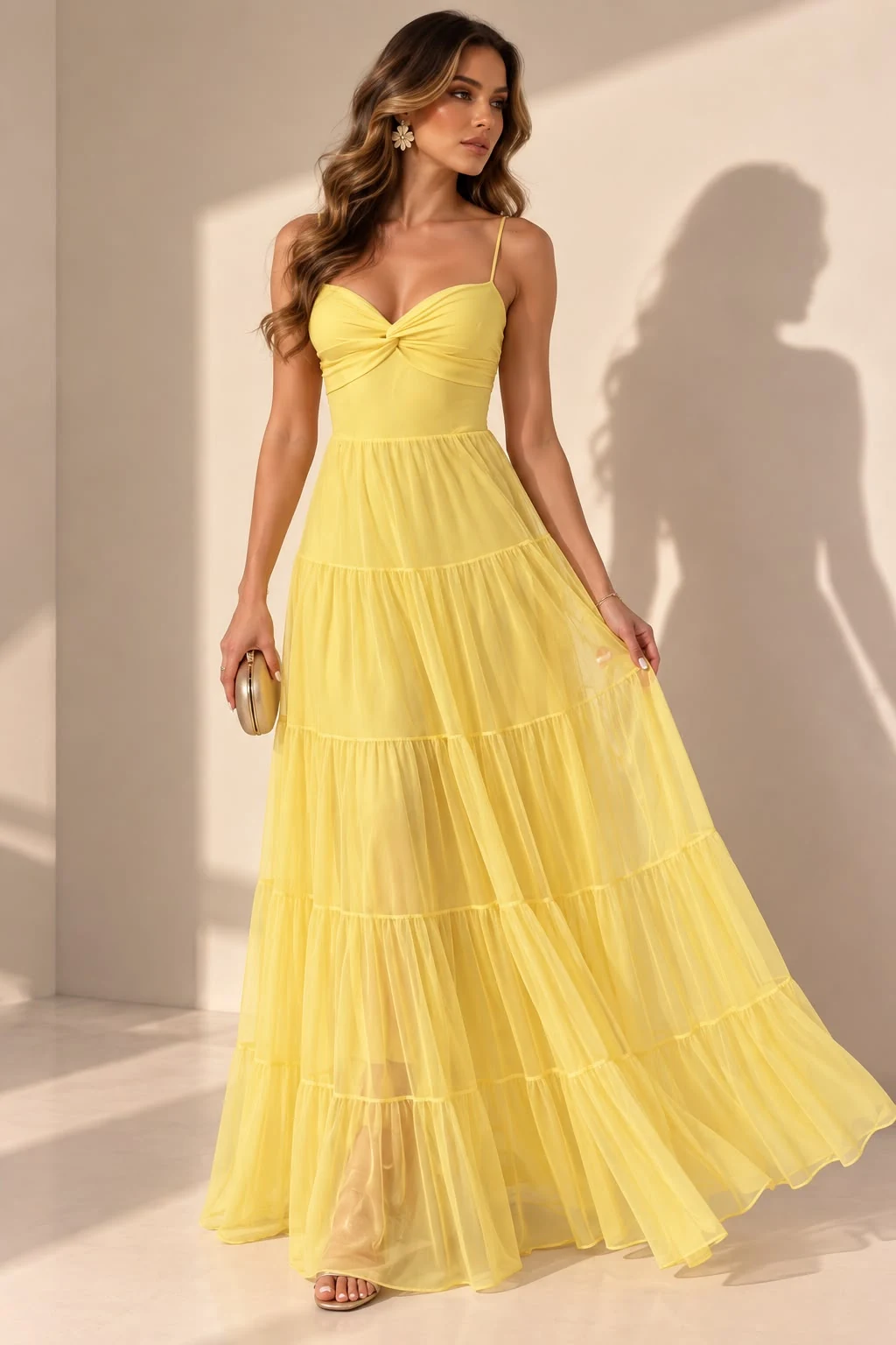 Vestido Amarillo de vuelos