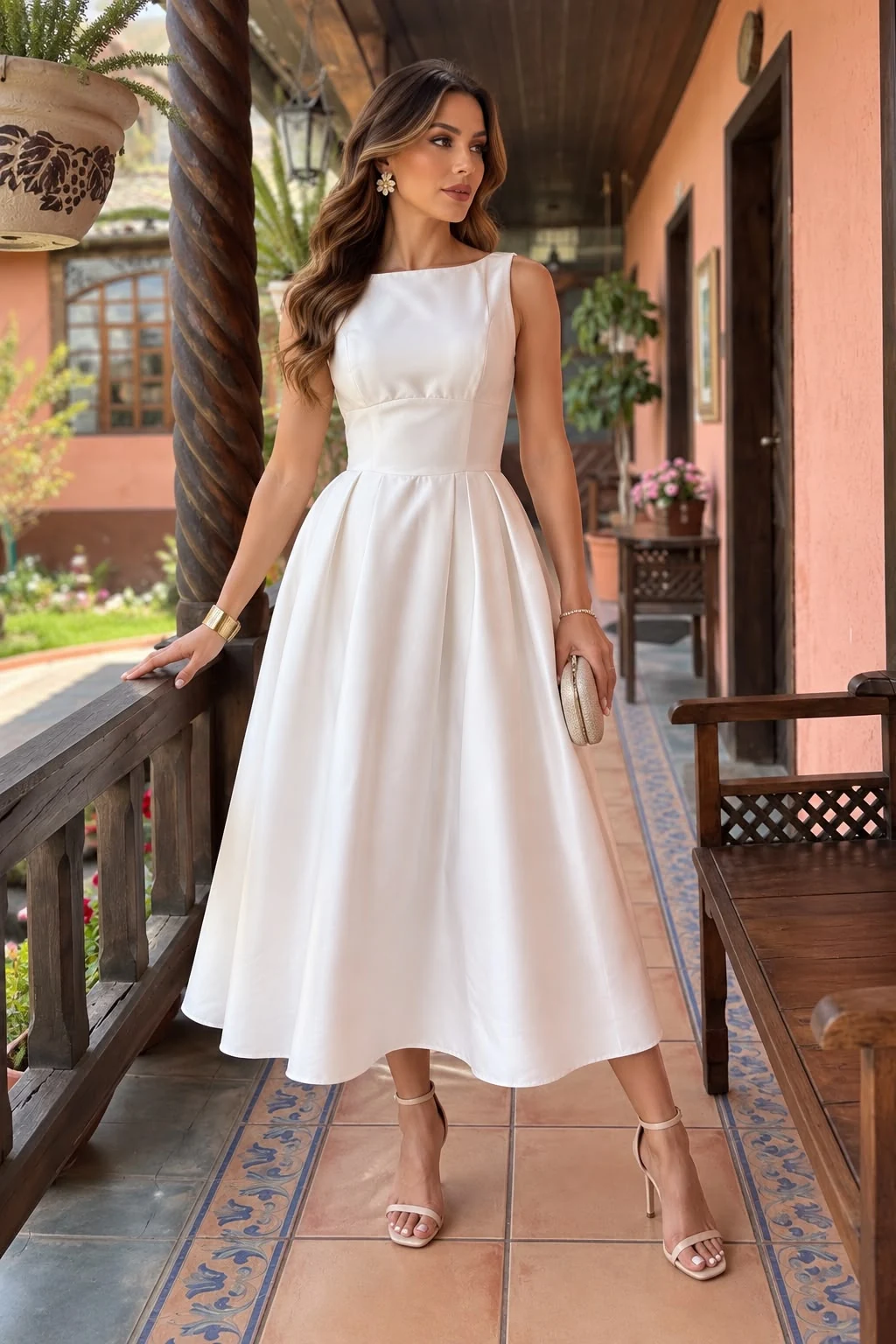 Vestido corte A Blanco