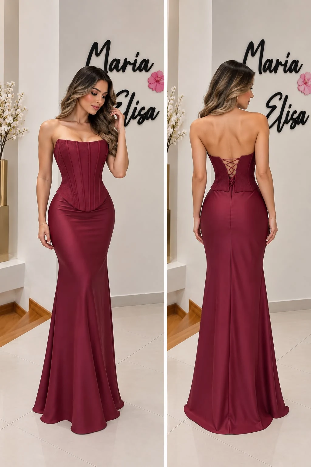 Vestido Vino con corset