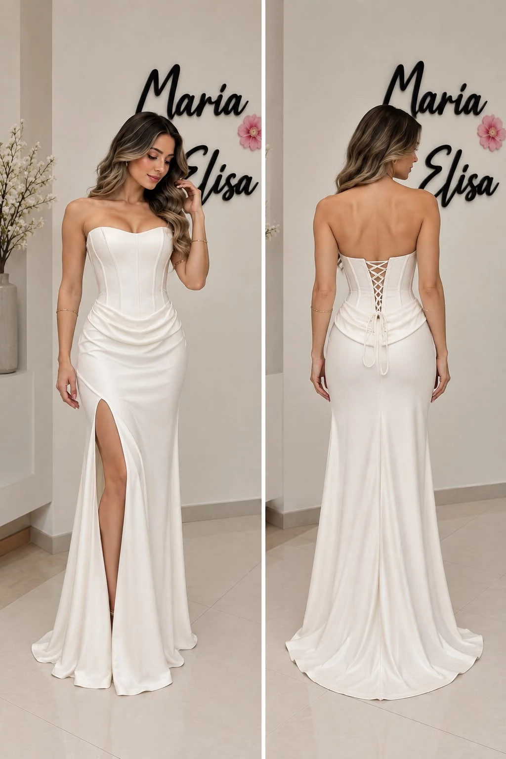 Vestido Blanco con corset