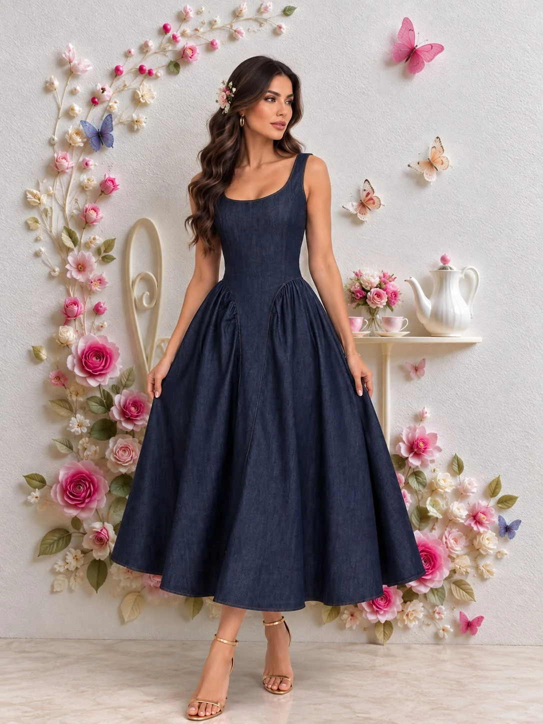 Vestido Jean corte en A