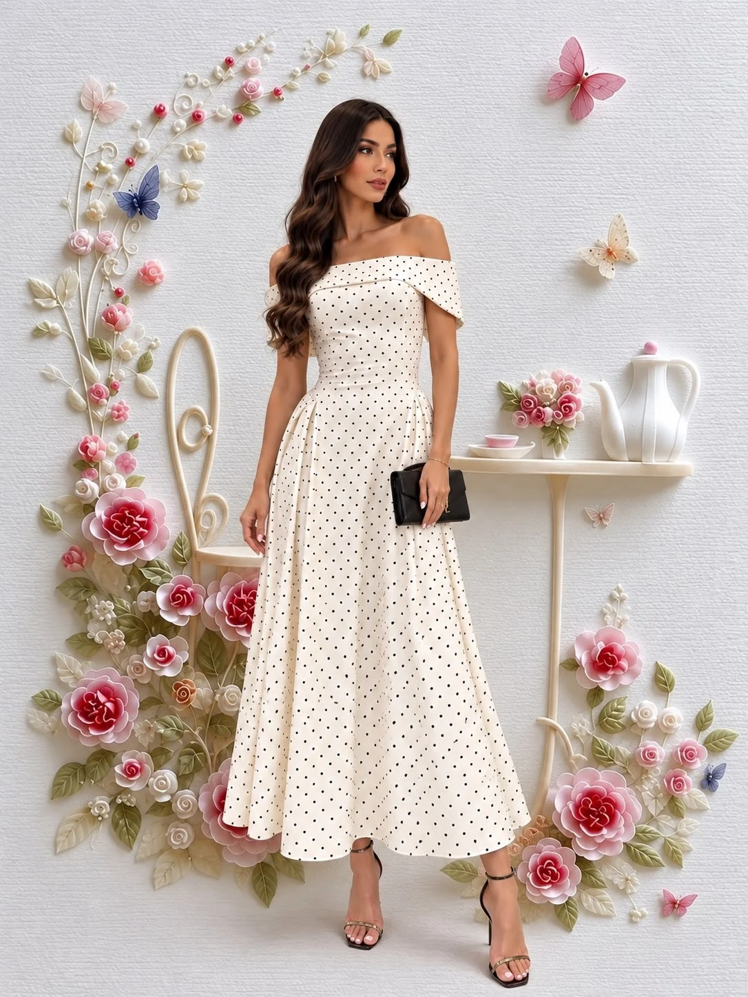 Vestido Blanco con puntos
