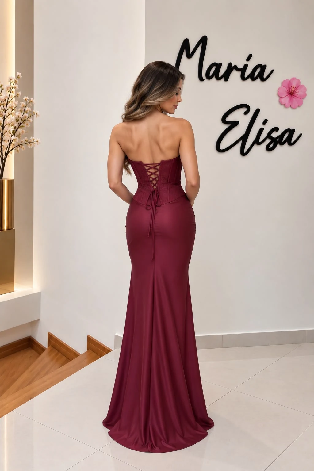 Vestido Vino con corset