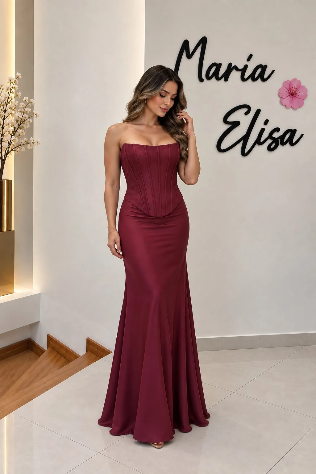 Vestido Vino con corset